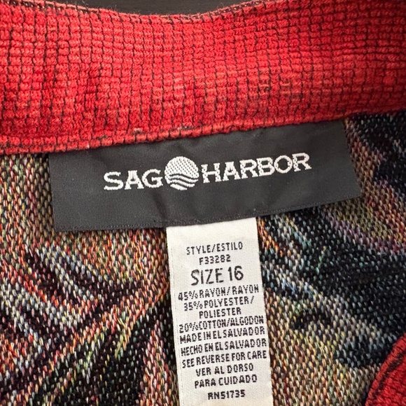 Womens Sag Harbor Tapestry Boho Artsy Brocade Colorful Jacket  Size 16 - Picture 4 of 7